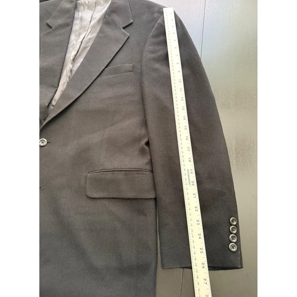 Nordstrom Loro Piana Mens 100% Camel Hair Blazer 44 EX-L Black Sport Coat Jacket